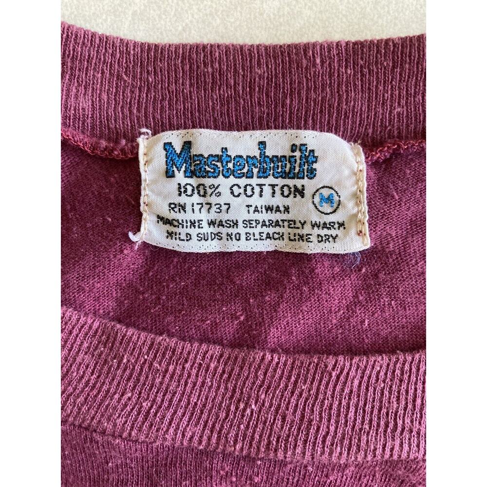 Vintage 70s Beatles Single Stitch T Shirt Small Maroon Lennon Hippie Tour Shirt - Picture 2 of 5